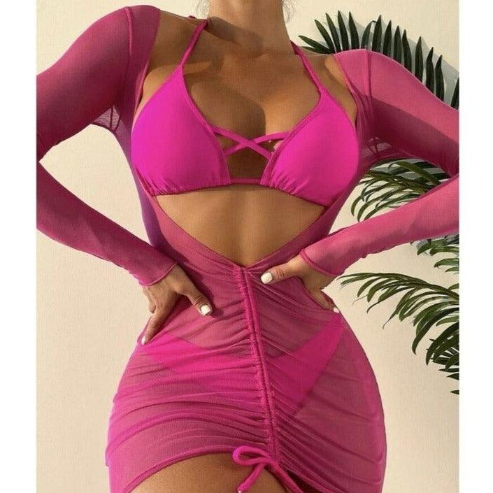 Phillipa 3 Piece Bikini Set & Cover Up - Gisela Vecchi